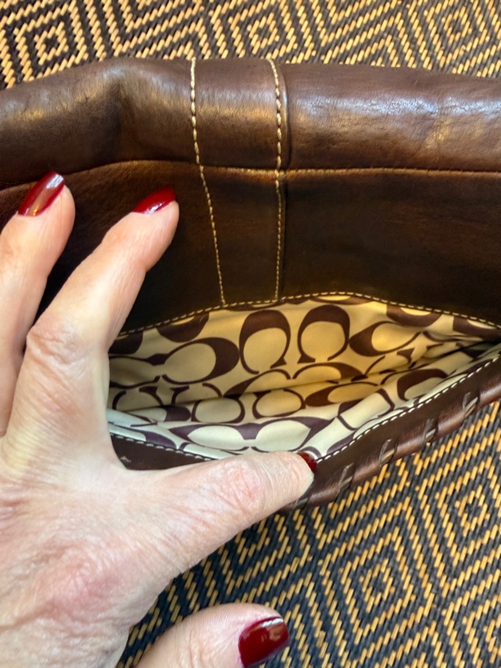 Vintage Y2K coach vachetta whipstitch ergo belted flap 11226 - Picture 14 of 14